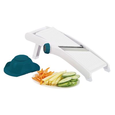 Mandoline Regulável Manual Branco e Azul Prana