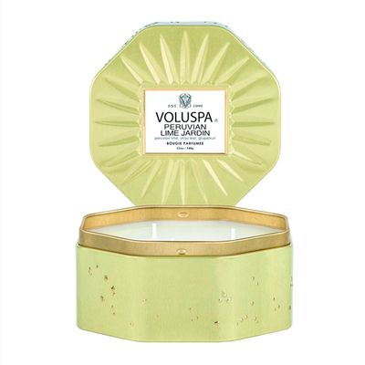 Vela Lata Octogonal 3 Pavios Peruvian Lime Jardin 50 Horas Voluspa