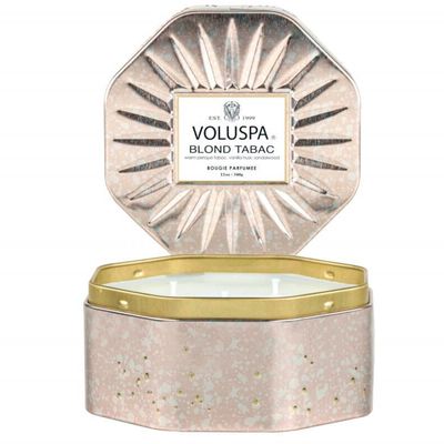Vela Lata Octogonal 3 Pavios Blond Tabac 50 Horas Voluspa