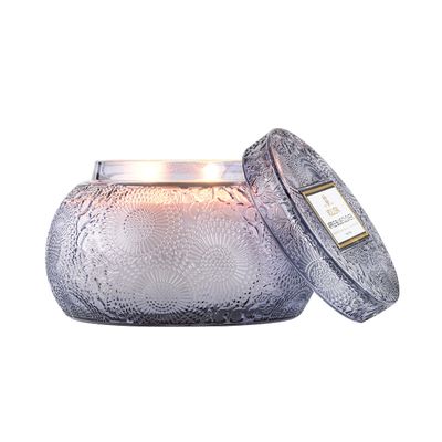 Vela Pote Vidro Chawan Apple Blue Clover 50 Horas Voluspa