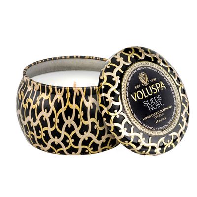 Mini Vela Lata Suede Noir 25 Horas Voluspa
