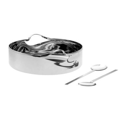 Saladeira Ritz Inox com Par de Talheres 25 cm v2 Riva