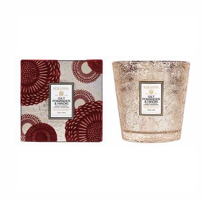 Vela Vaso Trabalhado 2 Pavios Gilt Pomander e Hinoki 60 Horas Voluspa