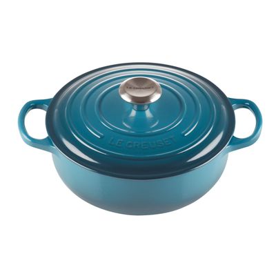 Panela Sauteuse Signature 24 cm Azul Deep Teal Le Creuset