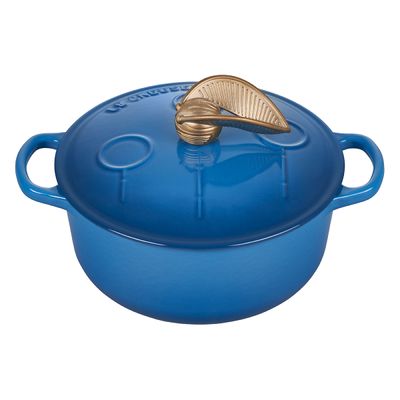 Panela Redonda Signature Quadribol Harry Potter 20 cm Edição Limitada Azul Marseille Le Creuset