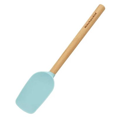 Espátula de Silicone com Cabo de Bamboo Universal Azul Aqua Sky Kitchenaid