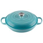 Cacarola-Buffet-Signature-30-Cm-Azul-Caribe-Le-Creuset-Foto-Superior-Lateral