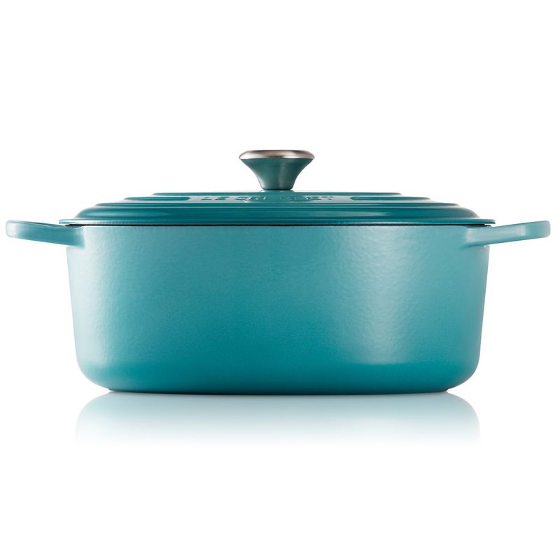 Panela-Oval-Signature-27-Cm-Azul-Caribe-Le-Creuset-Foto-Lateral