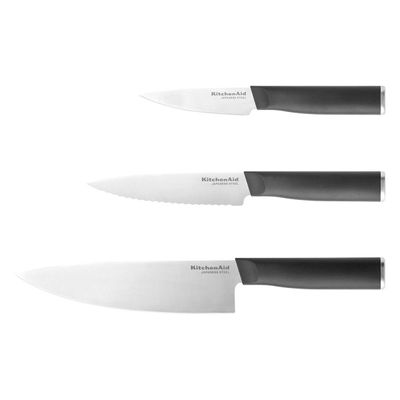 Facas para Cozinheiro 3 Peças Preto Kitchenaid