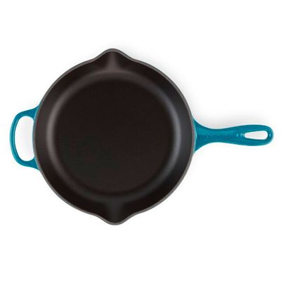 Frigideira Skillet Redonda com Alça Signature 26 cm Azul Deep Teal  Le Creuset