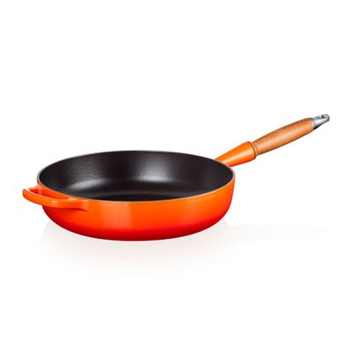 Frigideira Sauté com Cabo de Madeira 28 cm Laranja Le Creuset