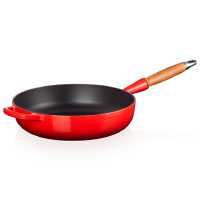 Frigideira Sauté com Cabo de Madeira 28 cm Vermelho Le Creuset