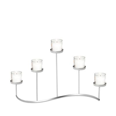 Castiçal Fano Horizontal 5 Velas Inox Riva