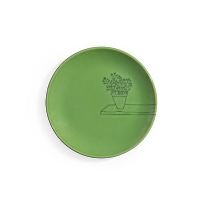 Pratos Sobremesa Coup Vaso De Salsinha Ervas 6 Peças Verde Porto Brasil