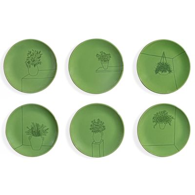 Pratos Sobremesa Kit Horta 6 Peças Verde Porto Brasil
