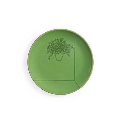 Pratos Sobremesa Coup Arandela De Hortelã Ervas 6 Peças Verde Porto Brasil