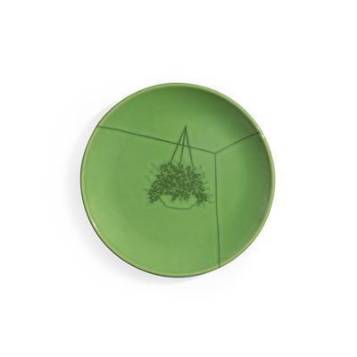 Pratos Sobremesa Coup Cachepot de Tomilho Ervas 6 Peças Verde Porto Brasil
