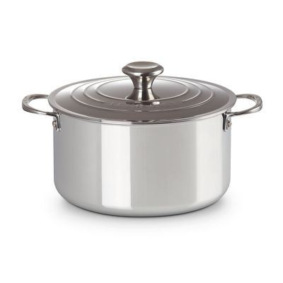 Caçarola Funda com Tampa Signature 3-Ply Aço Inox 24 cm Le Creuset