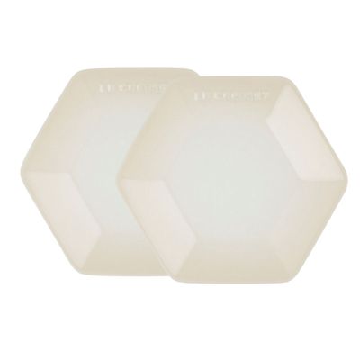 Prato Raso Hexagonal 2 Peças 21 cm Branco Meringue Le Creuset