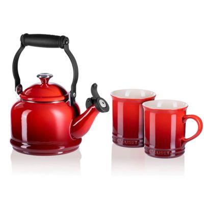 Kit 01 Chaleira Demi e 02 Canecas Seattle Vermelho Le Creuset