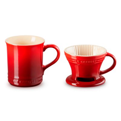Kit 01 Coador e 01 Caneca Seattle 400ml Vermelho Le Creuset