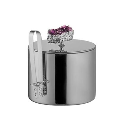 BALDE TERMICO GRANDE INOX COM PINCA E PEDRA AMETISTA