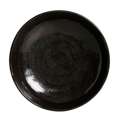 PRATOS FUNDO BIO STONEWARE ESPIRAL PRETO 6 PEÇAS
