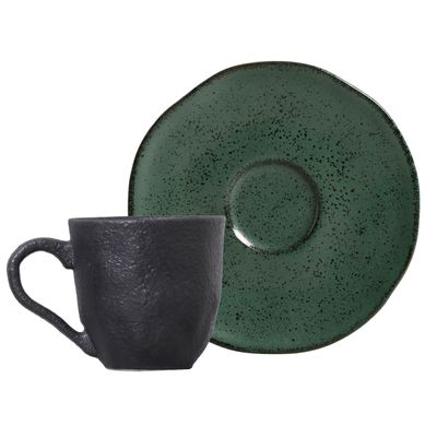 XÍCARAS DE CAFÉ  ORGÂNICO STONEWARE ARAUCO PRETO 6 PEÇAS