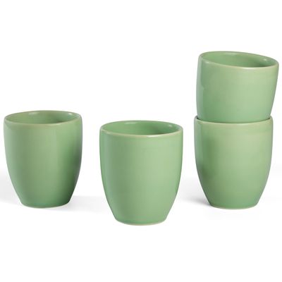 VASOS DE VINHO VERDE SUAVE ERVAS 4 PEÇAS