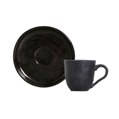 XÍCARAS DE CAFÉ  BIO STONEWARE ESPIRAL PRETO 6 PEÇAS