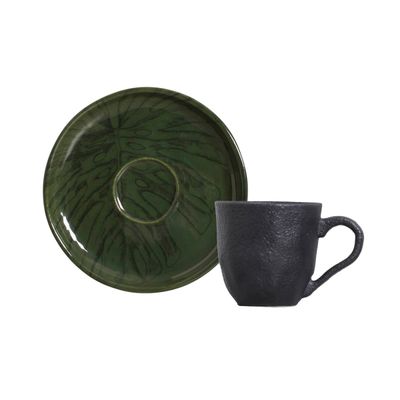 XÍCARAS DE CAFÉ  BIO STONEWARE ETÉREO VERDE 6 PEÇAS