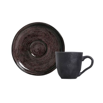 XÍCARAS DE CAFÉ  BIO STONEWARE VÓRTICE PRETO 6 PEÇAS