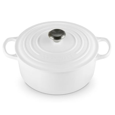 Panela Redonda Signature 26 cm Branco Cotton Le Creuset