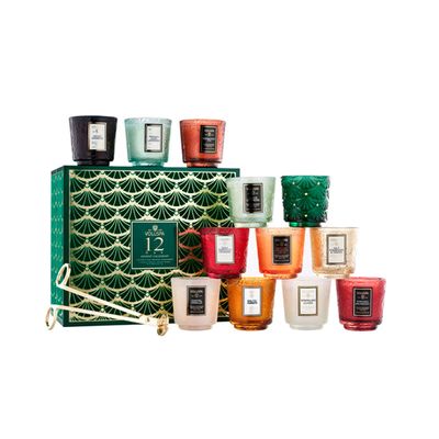 Kit 12 Mini Velas Copo Vidro Votive Advent Calendar 25 Horas Voluspa