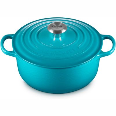 Panela Redonda Signature 16 cm Azul Caribe Le Creuset
