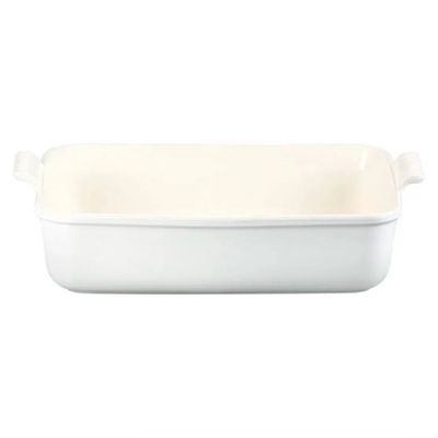 Travessa Retangular 36 cm Heritage Branco Cotton Le Creuset