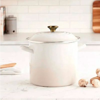Caldeirão Stock Pot 7,3 L Branco Meringue Le Creuset