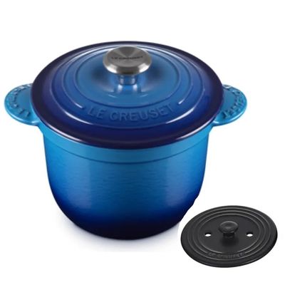 Panela de Arroz Every com Tampa Interna 18 cm Azul Azure Blue Le Creuset