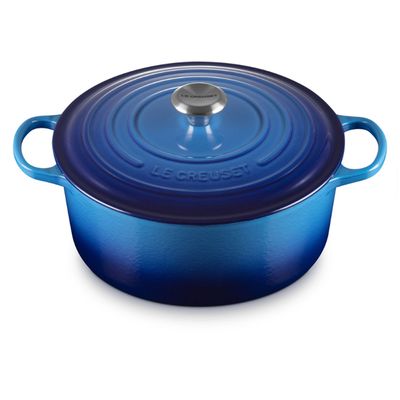 Panela Redonda Signature 30 cm Azul Azure Le Creuset