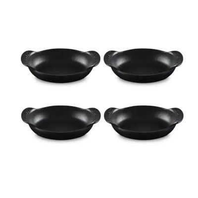Assadeiras Ovais Gourmand 15 cm Kit 4 Peças Preto Matte Black Le Creuset