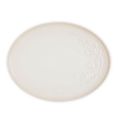 Bandeja de Servir Oval Jardin 36 cm Branco Meringue Le Creuset