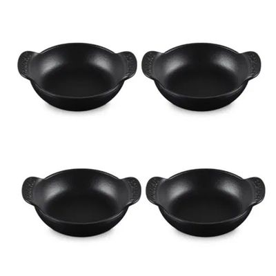 Cocottes Gourmand Sem Tampa Kit 4 Peças 11 cm Preto Matte Black Le Creuset