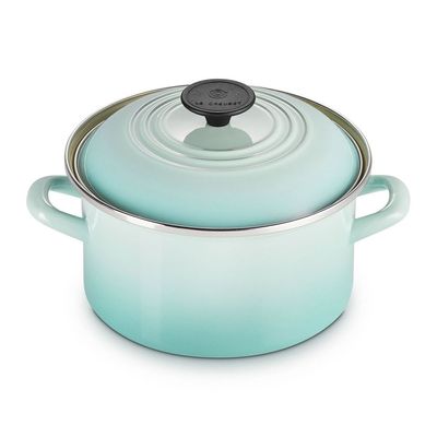 Caçarola Redonda Aço Inox 3,7 Litros 20 cm Azul Cool Mint Le Creuset