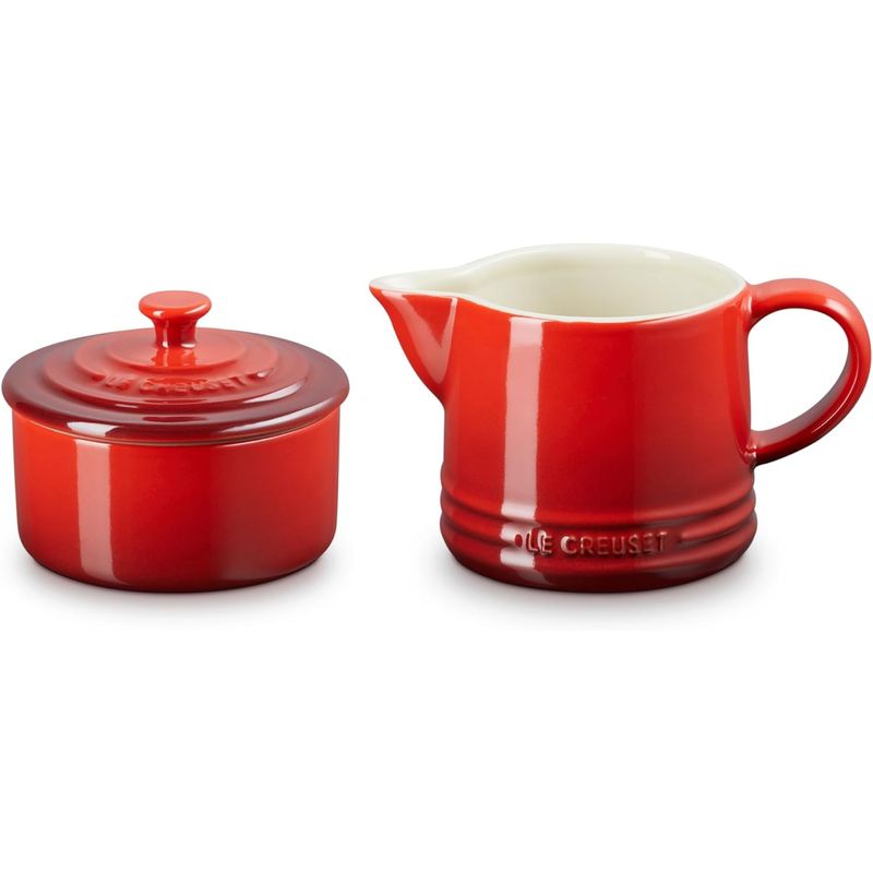 Kit Cream 300 ml e Sugar 250 ml Signature Vermelho Le Creuset 01