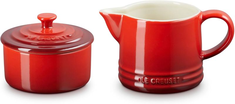 Kit Cream 300 ml e Sugar 250 ml Signature Vermelho Le Creuset 01