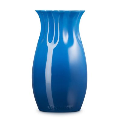 Vaso Flower Cerâmica 580 ml volume 16 cm altura Azul Marseille Le Creuset