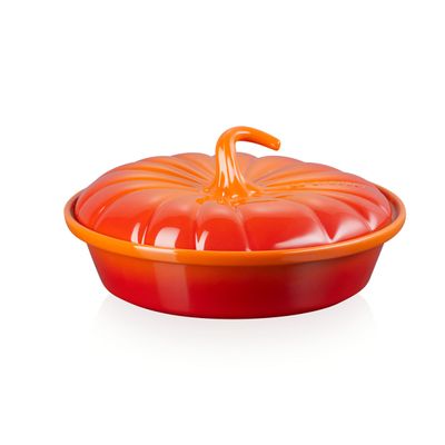 Travessa Abóbora com Tampa Cerâmica 24 cm Laranja Le Creuset
