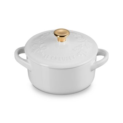 MINI COCOTTE CLC HOLLY PEGFADOR DOURADO 250ML / 10CM  BRANCO