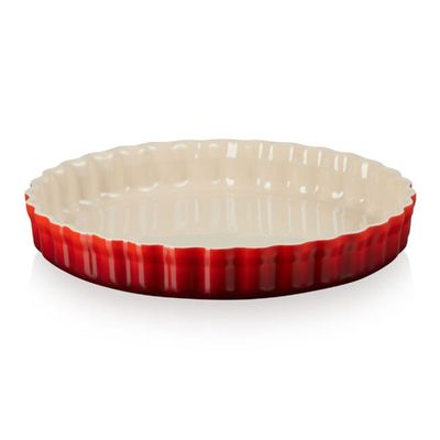 TRAVESSA CANELADA HERITAGE FLAN 24CM VERLMELHA