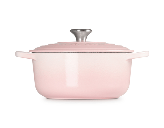 Panela Redonda Signature 20 cm Rosa Shell Pink Le Creuset Lateral
